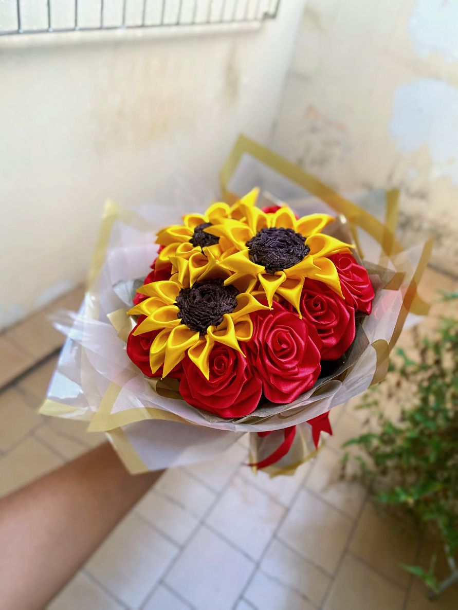 Buquê Girassóis, Dhalias e Tulipas